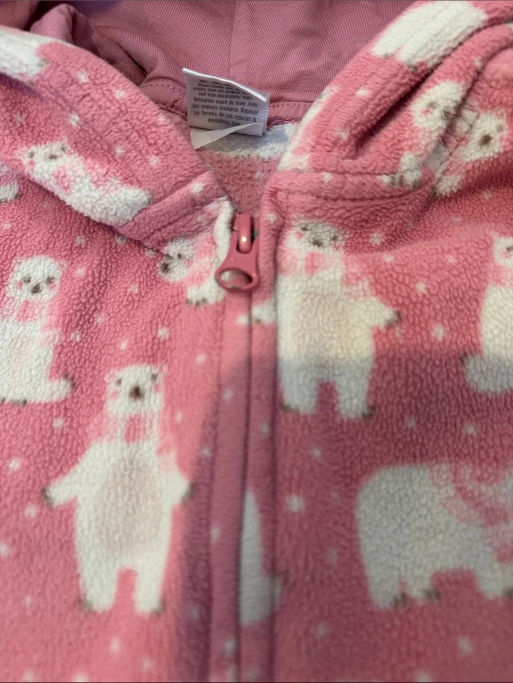 Girls polar bear fleece sweater jacket